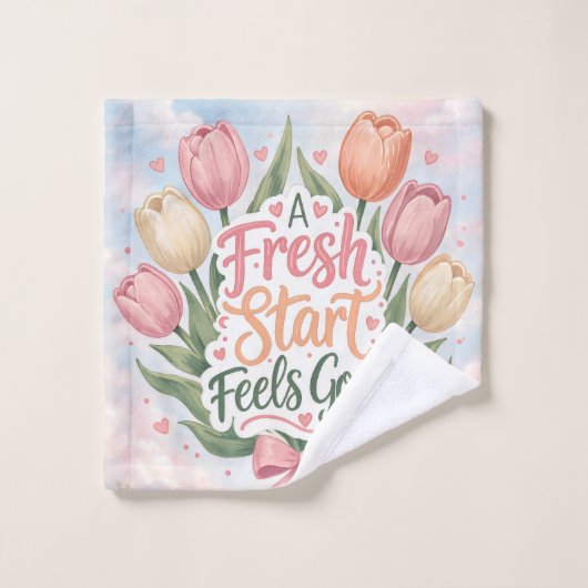 Tulp: Een frisse start voelt goed Bad Handdoek (Wasdoekje)