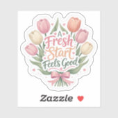 Tulp: Een frisse start voelt goed Sticker (Vel)