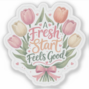 Tulp: Een frisse start voelt goed Sticker