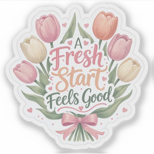 Tulp: Een frisse start voelt goed Sticker (Voorkant)