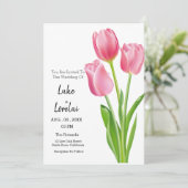 Tulp Elegant Wedding Invitation aanpassen Kaart (Staand voorkant)