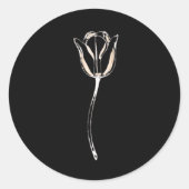 Tulp - Elegante Illustratie Ronde Sticker (Voorkant)