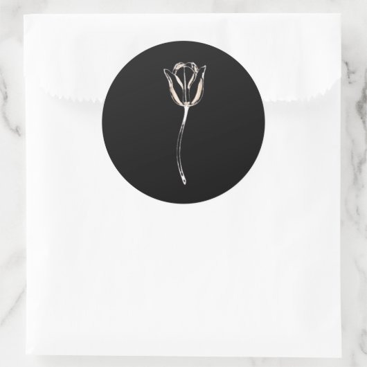 Tulp - Elegante Illustratie Ronde Sticker (Tas)