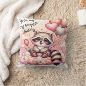 Tulp en Ballonnen Wasbeer Valentijnse Kussen (Deken)