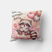 Tulp en Ballonnen Wasbeer Valentijnse Kussen (Achterkant)