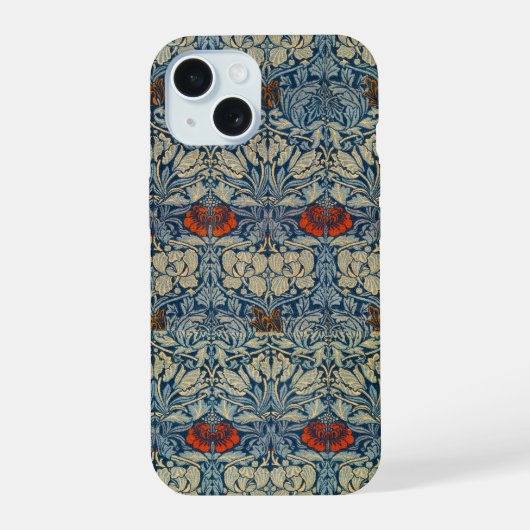 Tulp en Roos Datum, Ontwerp 1876 William Morris iPhone 15 Case (Achterkant)