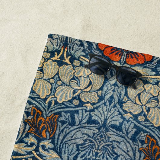 Tulp en Roos Datum, Ontwerp 1876 William Morris Strandlaken (In situ)