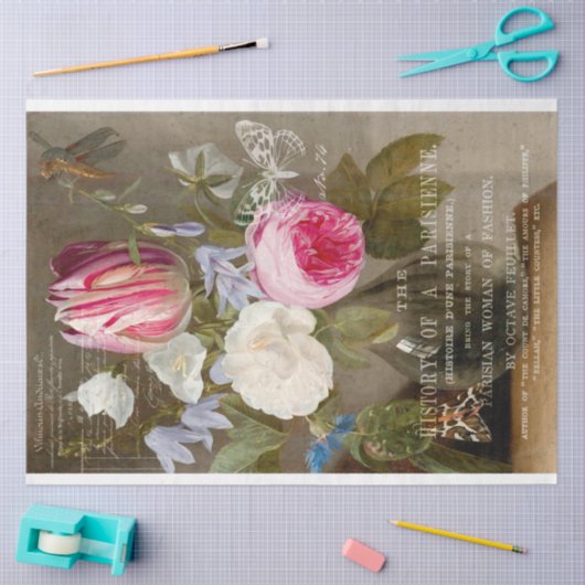 Tulp- en Rozen-debetpapier Tissuepapier (Craft)