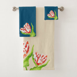 Tulp Estella Rijnveld op een badkamerhanddoekset Bad Handdoek