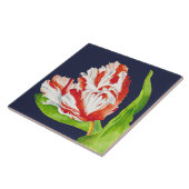 Tulp Estella Rijnveld op een keramische Tegel Tegeltje (Zijkant)