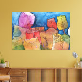 Tulp Fantasy Multi-Color Abstract Canvas afdrukken (Insitu (Woonkamer))