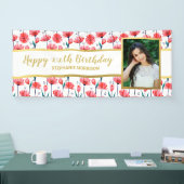  Tulp Flower - aangepaste fototekst, geboortedag Spandoek (Beurs)