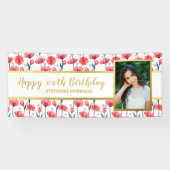  Tulp Flower - aangepaste fototekst, geboortedag Spandoek (Horizontaal)