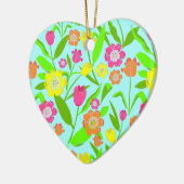 Tulp Flower Blue Floral pattered Keramisch Ornament (Links)