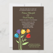 Tulp Flower Rainbow Colors Weddenschap Kaart (Voorkant)