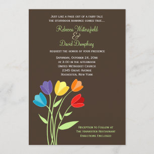 Tulp Flower Rainbow Colors Weddenschap Kaart