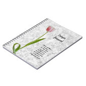 Tulp Flower  Style Pestblad Notitieboek (Linkerzijde)