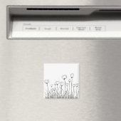 Tulp Flower Tulipa Floral Stencil Pattern-ontwerp Magneet (Insitu (Vaatwasser))