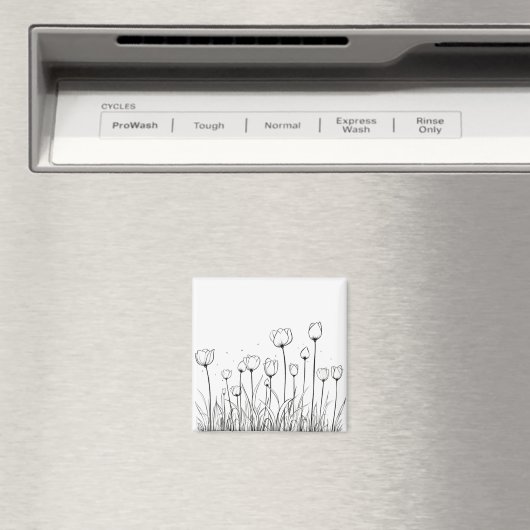 Tulp Flower Tulipa Floral Stencil Pattern-ontwerp Magneet (Insitu (Vaatwasser))
