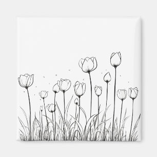Tulp Flower Tulipa Floral Stencil Pattern-ontwerp Magneet