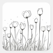 Tulp Flower Tulipa Floral Stencil Pattern-ontwerp