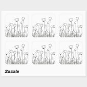 Tulp Flower Tulipa Floral Stencil Pattern-ontwerp Vierkante Sticker (Vel)