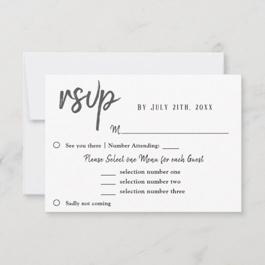 Tulp Flower Wedding Menu Keuze RSVP Golden (Voorkant)