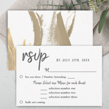 Tulp Flower Wedding Menu Keuze RSVP Golden