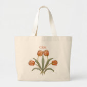 Tulp Flowers Botanische stijlvolle zomer of Initia Grote Tote Bag (Voorkant)