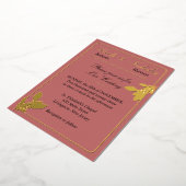 Tulp Flowers, Cinnamon Roos Wedding, Gold Folie Uitnodiging (Gedraaid)