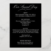 Tulp Flowers, Elegant Black Wedding, Ovaal Border Folie Uitnodiging (Achterkant)