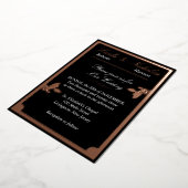 Tulp Flowers, Elegant Black Wedding, Ovaal Border Folie Uitnodiging (Gedraaid)