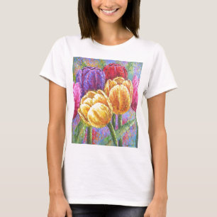 Tulp Flowers Floral Painting Art - Multi T-shirt
