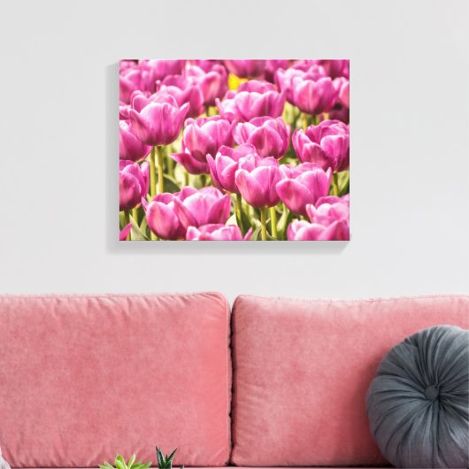 Tulp Flowers in de lentesfoto Canvas Afdruk (Insitu (Woonkamer))