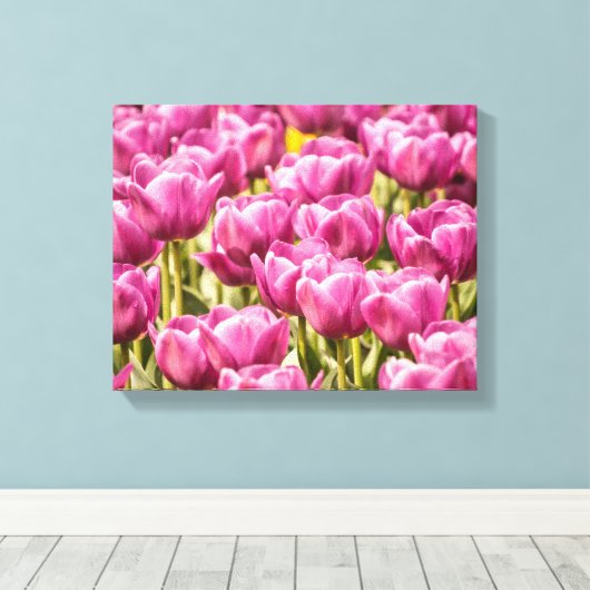Tulp Flowers in de lentesfoto Canvas Afdruk (Insitu (Houten vloer))