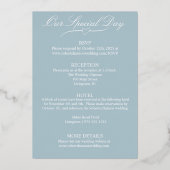 Tulp Flowers, Pastel Blue Wedding, Ovaal Border Folie Uitnodiging (Achterkant)
