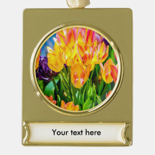 Tulp Flowers - Vlaanderen Verguld Banner Ornament