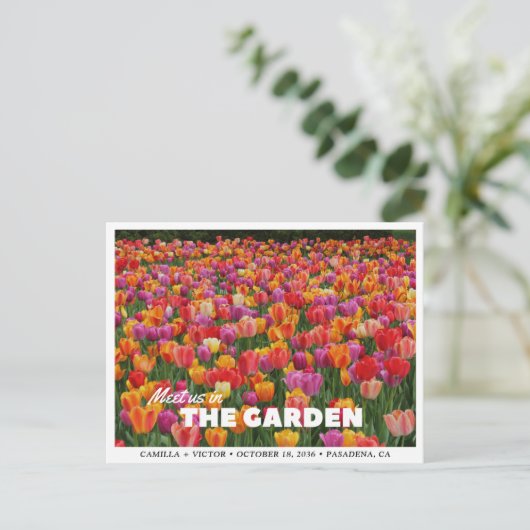 Tulp Garden Wedding Save the Date Briefkaart (Staand voorkant)