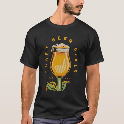 Tulp Glas Ambacht Bier Meisje T-shirt (Voorkant)