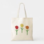Tulp Handgedrukte Tote Canvas Tas (Achterkant)