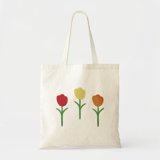 Tulp Handgedrukte Tote Canvas Tas (Voorkant)