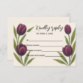 Tulp Heirloom RSVP-kaart RSVP Kaartje (Voorkant / Achterkant)