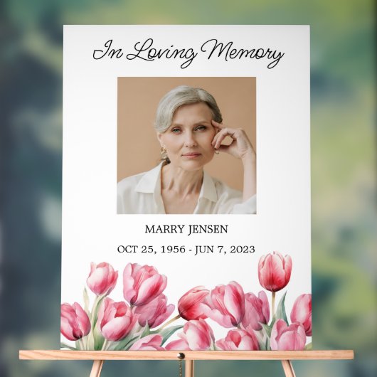 Tulp Herdenkingsfoto Funeral Acryl Bord (Neutraal)