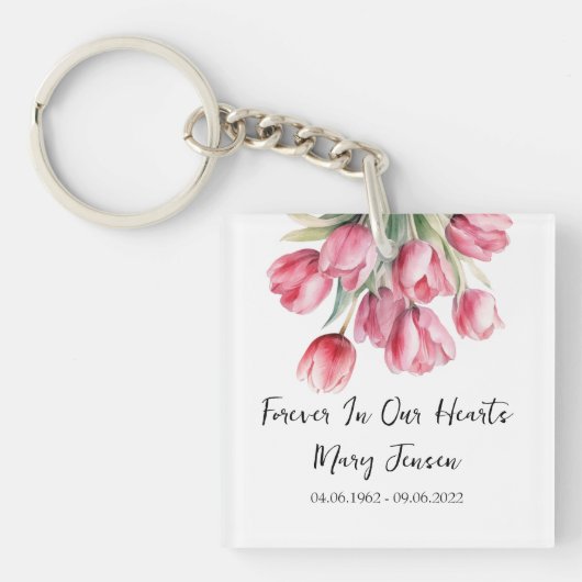 Tulp Herdenkingsrouw Foto Sleutelhanger (Voorkant)