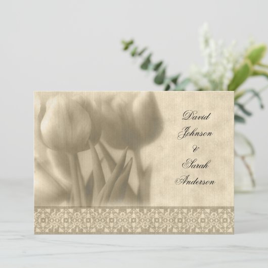 Tulp Huwelijksuitnodiging Kaart (Staand voorkant)