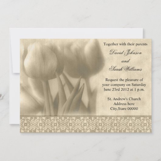 Tulp Huwelijksuitnodiging Kaart (Achterkant)