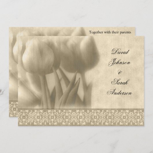  Tulp Huwelijksuitnodiging Kaart (Voorkant / Achterkant)