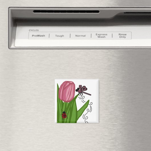 Tulp in libel magneet (Insitu (Vaatwasser))