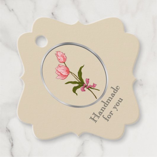 Tulp in Lijst, Handgemaakt door ... Bedankjes Labels (Voorkant)