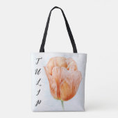 Tulp in perzikkleur tote bag (Achterkant)